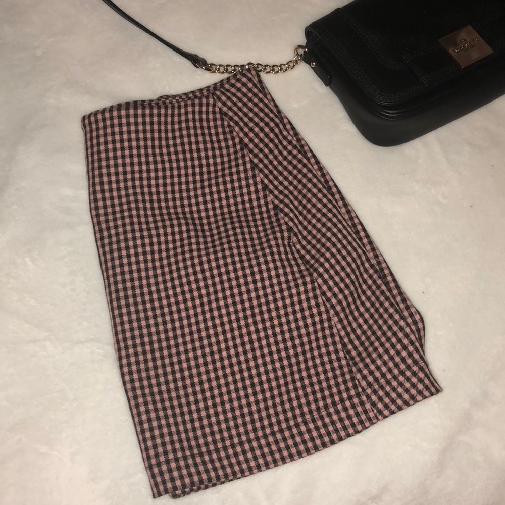 Baby Pink Plaid Skirt